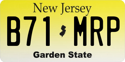 NJ license plate B71MRP