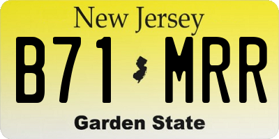 NJ license plate B71MRR