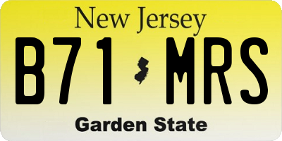 NJ license plate B71MRS