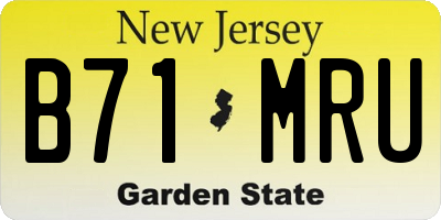 NJ license plate B71MRU