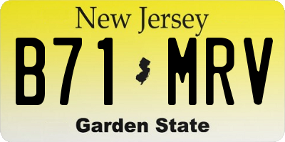NJ license plate B71MRV
