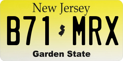 NJ license plate B71MRX