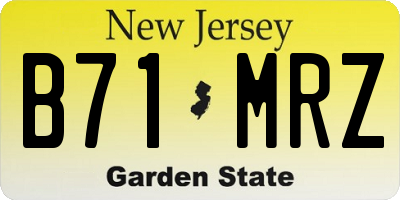 NJ license plate B71MRZ
