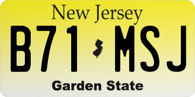 NJ license plate B71MSJ