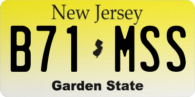 NJ license plate B71MSS
