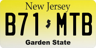 NJ license plate B71MTB