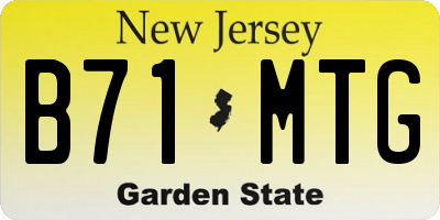 NJ license plate B71MTG