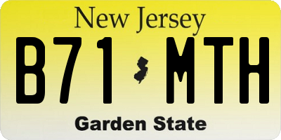 NJ license plate B71MTH