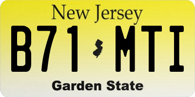 NJ license plate B71MTI