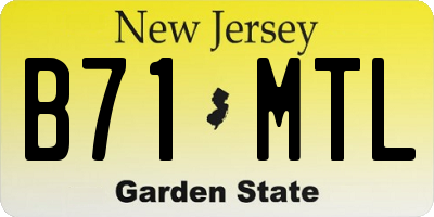 NJ license plate B71MTL