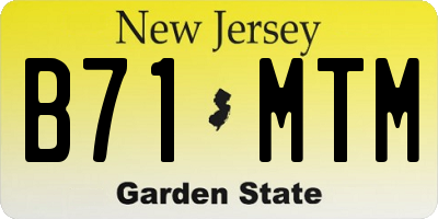 NJ license plate B71MTM