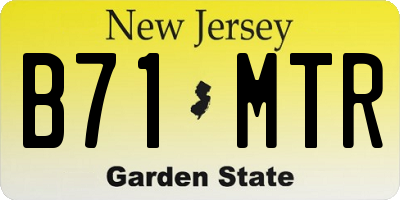 NJ license plate B71MTR