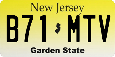 NJ license plate B71MTV