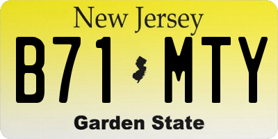 NJ license plate B71MTY