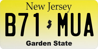 NJ license plate B71MUA
