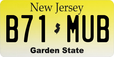 NJ license plate B71MUB