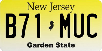 NJ license plate B71MUC