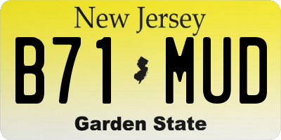 NJ license plate B71MUD