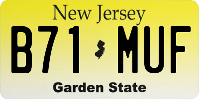 NJ license plate B71MUF