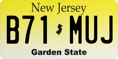NJ license plate B71MUJ