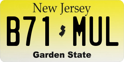 NJ license plate B71MUL