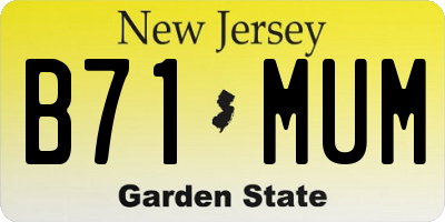 NJ license plate B71MUM