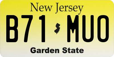 NJ license plate B71MUO