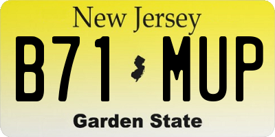 NJ license plate B71MUP