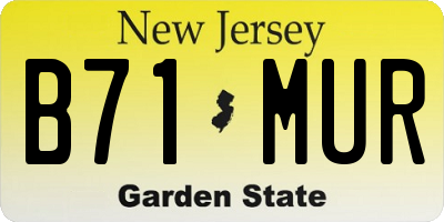 NJ license plate B71MUR