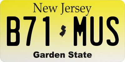 NJ license plate B71MUS