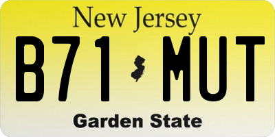 NJ license plate B71MUT