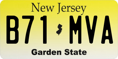 NJ license plate B71MVA