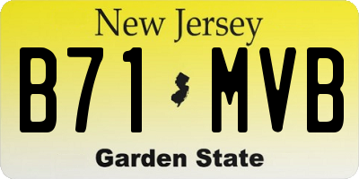 NJ license plate B71MVB