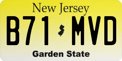 NJ license plate B71MVD