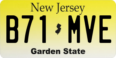 NJ license plate B71MVE