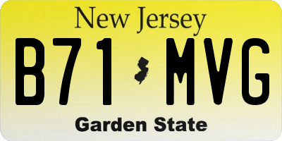 NJ license plate B71MVG