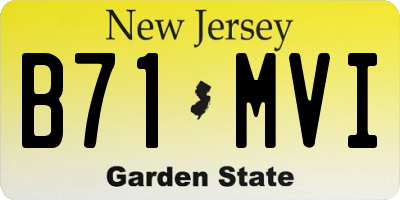 NJ license plate B71MVI