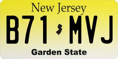 NJ license plate B71MVJ