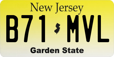 NJ license plate B71MVL