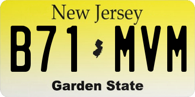 NJ license plate B71MVM