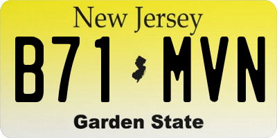 NJ license plate B71MVN