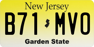 NJ license plate B71MVO