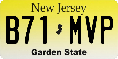 NJ license plate B71MVP