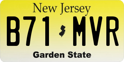 NJ license plate B71MVR