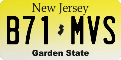 NJ license plate B71MVS