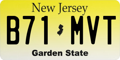 NJ license plate B71MVT
