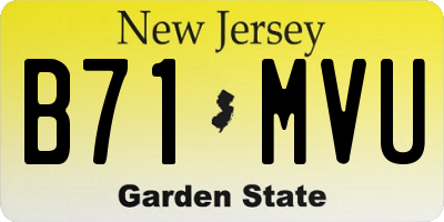 NJ license plate B71MVU