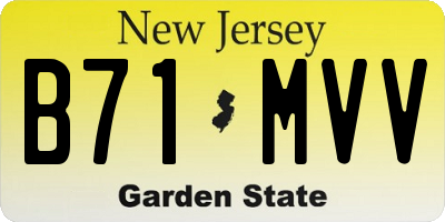 NJ license plate B71MVV