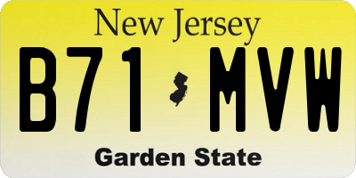 NJ license plate B71MVW
