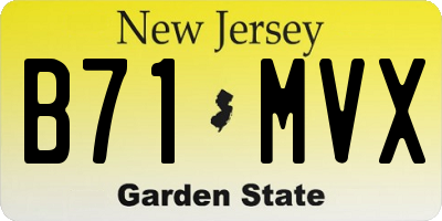 NJ license plate B71MVX